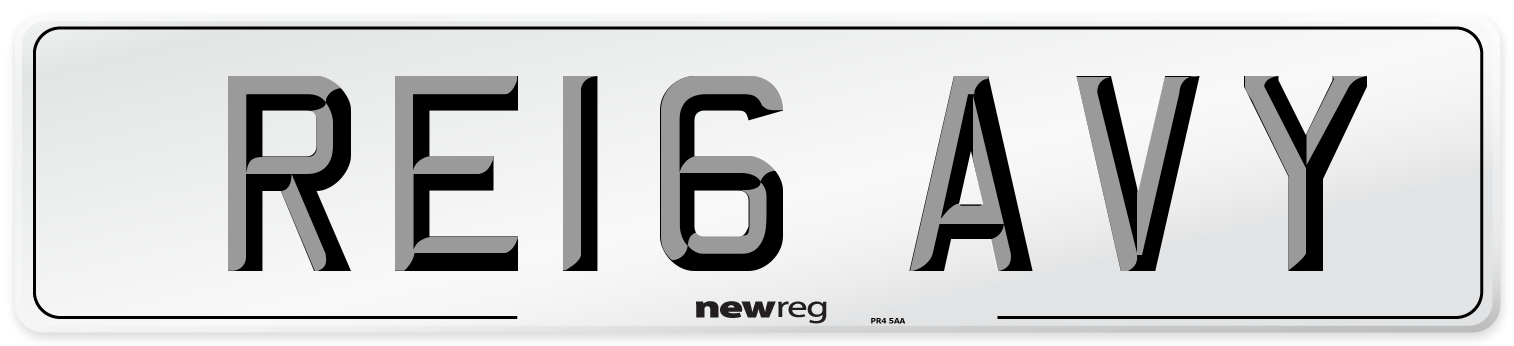 RE16 AVY Number Plate from New Reg